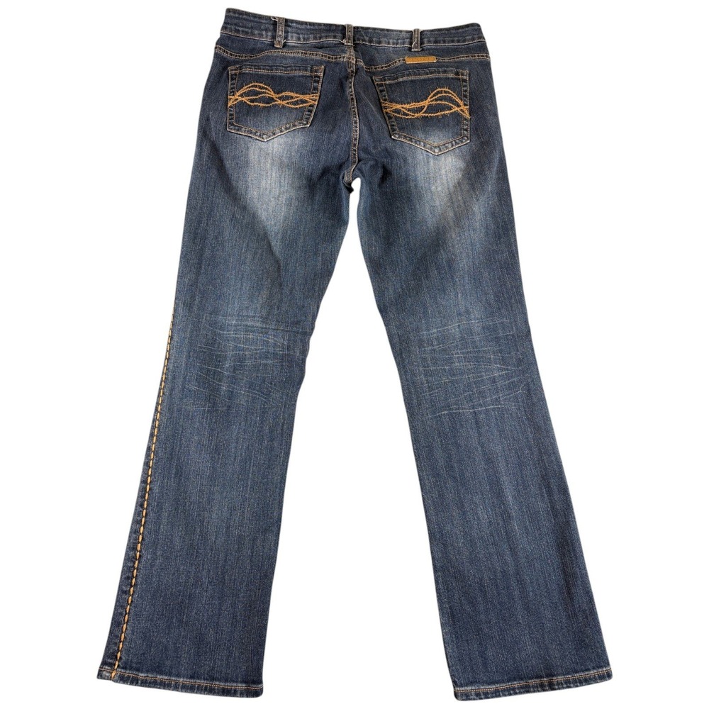 Cowgirl Tuff Co Jeans Womens 33x31 Dark Wash Bootcut Western Midrise Stretch